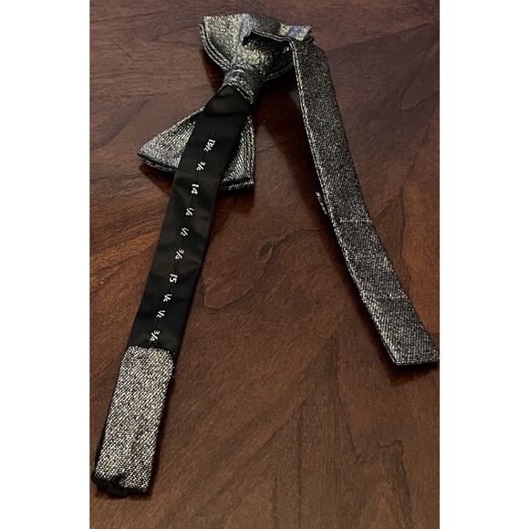 J. Ferrar Gray 93% Polyester Men’s Bowtie Made In China - Picture 2 of 4